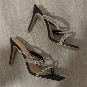 Elegant Black and Silver Women's Heels